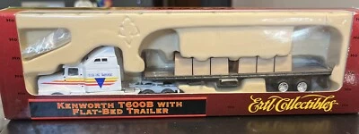 NEW Vtg Ertl Kenworth T600B w/Flatbed Trailer & Load 1/87 HO Scale Die-cast 4265 - Image 1 of 4