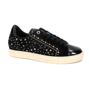 Zapatillas Zadig & Voltaire Bijou Embellecidas NUEVAS Cuero Negro Gamuza Dorado Talla 40 - Imagen 1 de 7