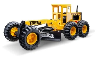 Niveladora de carretera Tonka Steel Classics hecha con acero y plástico resistente, amarilla  Foto 1 de 4