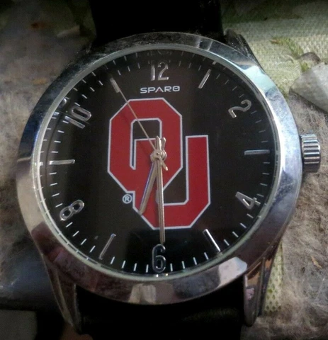 Sparo Men's Black watch Spirit NCAA Oklahoma University Quartz working Cover