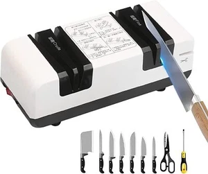 Professional Electric Knife Sharpener 2 Stage Chef Knife Sharpening Upgrade USA - Picture 1 of 7