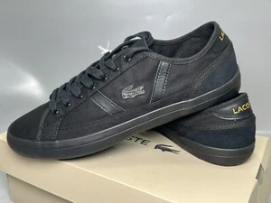 New LACOSTE Shoes Men Ortholite Sideline 119 1 CMA EUR-42.5 Black Sneakers - Picture 1 of 12