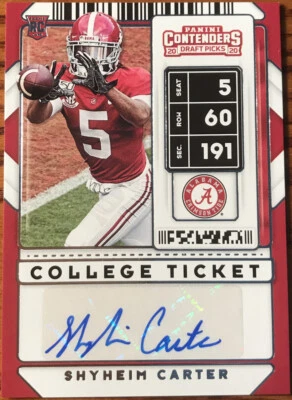 2020 Panini Contenders Draft Picks Rookie Autograph Shyheim Carter #233 Alabama - Image 1 of 2