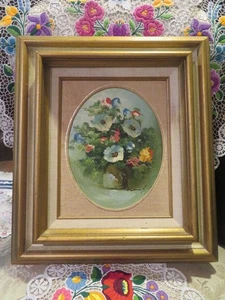 Pintura al óleo vintage con marco antiguo con firma de pintores - Imagen 1 de 4