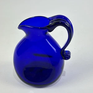 Vintage Kunstglas Shelton Kobaltblau Glas Mini Krug - Bild 1 von 10