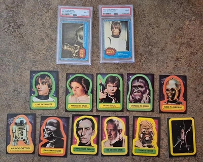 1977 Topps Star Wars Series 1 Cards #1-66 Vintage Complete Set + 11 Stickers - Image 1 of 4