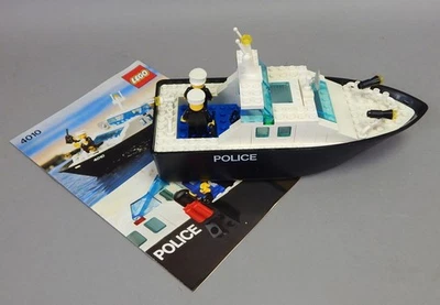 Juego completo de bote de rescate de policía LEGO 4010 1987 vintage Foto 1 de 3