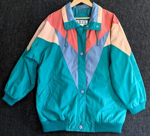 VTG 80s 90s Izzi Jacket Women M Retro Colorblock Windbreaker Streetwear EUC RARE - Picture 1 of 16