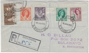 Rhodesiens Brief von 1955 [verschiedene siehe Beschreibung] BROKENHILL 18 JAN - Bild 1 von 2