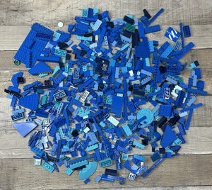 Lote de piezas Lego aleatorias AZUL piezas bloques 1 - 1/2 libras - Imagen 1 de 12