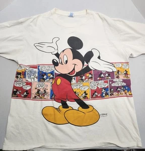 Vintage Mickey Mouse Comic Strip Velva Sheen Shirt (XL) - Picture 1 of 12