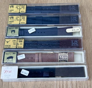 Lotto 6 cinturini di ricambio per orologio Hadley Roma vintage 19 mm pelle - Foto 1 di 5