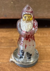 RARE ANTIQUE 1930s SANTA CLAUS VICTORY GLASS Co CANDY CONTAINER w/ORIGINAL PAINT - Picture 1 of 18