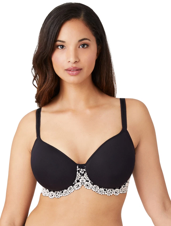 Wacoal 853191 Embrace Lace Contour Bra 38 B Black 38b