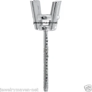 PAIR 5mm Solid PLATINUM 950 4 Prong Stud Earring Basket Setting Screw Threaded  - Picture 1 of 3