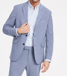Kenneth Cole Reaction Hombres Traje Ajustado Chaqueta SOLO Mini-Pata de Gallo Azul 42S - Imagen 1 de 2