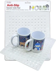 RUBBER SINK MAT NON SLIP KITCHEN DRAINER DRAINING DRAIN PROTECTOR MAT 31 x 26cm - Picture 1 of 7