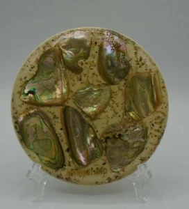 Piatto piano rotondo vintage Marineland Abalone Shell - Foto 1 di 5