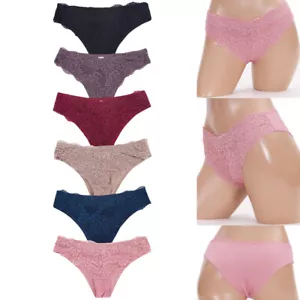 12 pack Women's Basic Stretch Sexy Color Assorted Solid Color with Lace Panty - Picture 1 of 10
