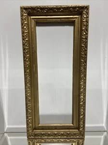VTG. Gold Art Deco Picture Frame Art Nouveau Fits 8"x 22" - Picture 1 of 13