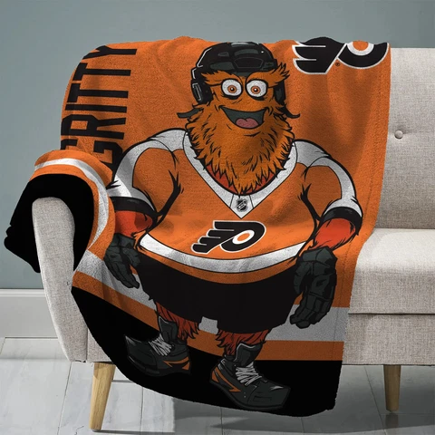 Sleep Squad Philadelphia Flyers Gritty 60" x 80" Raschel Plush Blanket Cover