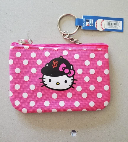 SF Giants Hello Kitty Pink Polka Dot Wallet Coin Purse MLB Cover
