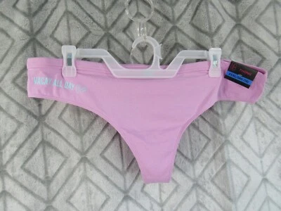 New No Boundaries Panties Thong Size 3XG 10 Light  Purple "VACAY ALL DAY" Bow - Image 1 of 4