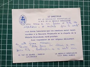 AZ412 courrier directeur neuvaine ND de la médaille miraculeuse - Imagen 1 de 2