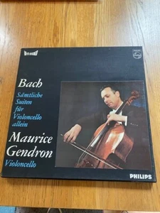MAURICE GENDRON PLAYS J.S. BACH 6 SUITES FOR SOLO CELLO STEREO PHILIPS 3 LP BOX - Picture 1 of 4