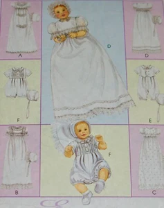 McCall's MUSTER #3063 Babys TAUFKLEID, STRAMPLER & MÜTZEN ~ 4 Größen - Bild 1 von 6