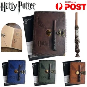 Harry Potter Vintage Notebook Wand Pen Premium Notepad Journal Book Office Diary - Picture 1 of 19