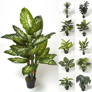 Realistic Artificial Palm Tree Ficus Plant Tropical Potted Plants Indoor Outdoor - Picture 1 of 67