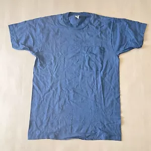 Camisa Vintage Puntada Única Fruta del Telar HECHA EN EE. UU. Para Hombres Bolsillo Medio T Azul - Imagen 1 de 8