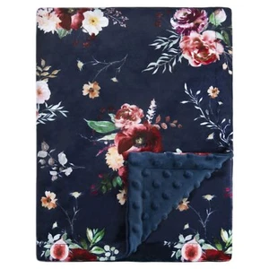 Baby Blanket for Girls Super Soft Double Layer Minky with Dotted Backing Dark... - Picture 1 of 7