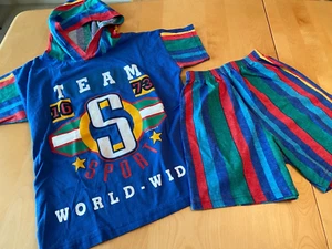 VINTAGE CHAMPS ACTIVEWEAR TEAM GLASGOW USA MADE BOYS SHORT SHIRT SET SZ 8 - Picture 1 of 8