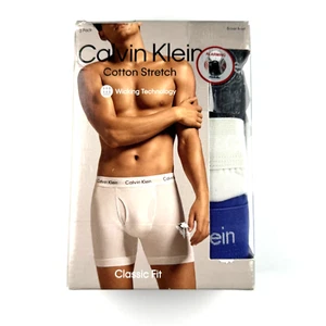 Calvin Klein Mens 3 Pack Cotton Stretch Boxer Briefs Size XL Solid Colors - Picture 1 of 9