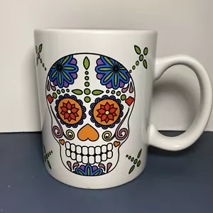 Sugar Skull Floral Halloween Day Of The Dead Coffee Mug Cup Calavera - Picture 1 of 9