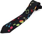 Colourful Musical Music Notes Formal Fancy Dress Funky Skinny Tie Musician Gift