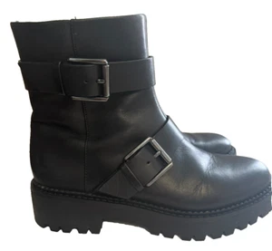 Nordstrom Boots Black Biker Type-W size 6 - 377 - Picture 1 of 4