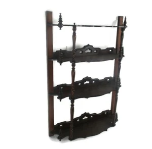 Edwardian Shelf Cabinet Bobbin Spindles Standing and Hanging Wood Gorgeous HTF - Picture 1 of 10