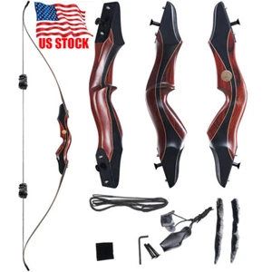 60'' Takedown Recurve Bow Traditional Archery Hunting Bow for Hunters Right Hand - Picture 1 of 18