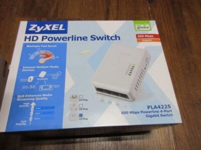 Zyxel HD Powerline 500 PLA4205 Adapter and PLA4225 4 Port Gigabit Switch Kit - Image 1 of 4