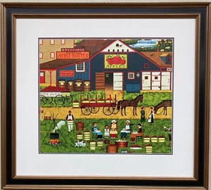 Charles Wysocki "Apple Butter Makers (Detail)" New CUSTOM FRAMED Art Americana - Picture 1 of 3