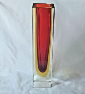 Large Italian Murano Sommerso red and amber tri-colour vase Circa 1960’s - Picture 1 of 10