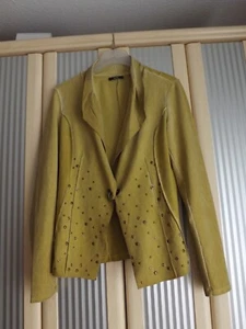 BIBA;BLAZER;CARDIGAN;SENF GELB;VINTAGE;NIETEN;GR.36;NEU;TOLL!!! - Bild 1 von 10