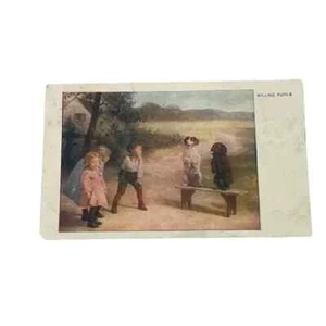 AK Willige Schüler Hunde Kinder Kunstkarte @1908 Vintage B421 - Bild 1 von 2