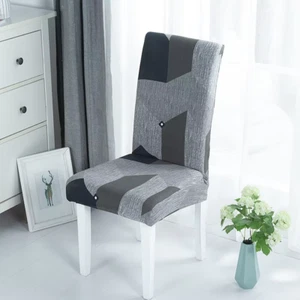 Geometric Designs Dining Chair Covers Elastic Slipcovers For Weddings & Banquets - Picture 1 of 46