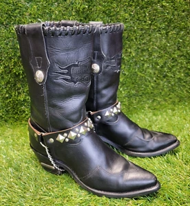 Vintage Harley Davidson Damen Stiefel Western Style Gr. 6,5 M schwarz Leder # 15622 - Bild 1 von 22