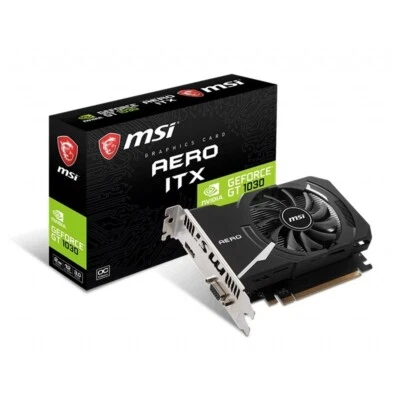 Original MSI NVIDIA GeForce GT1030 AERO ITX 2GB GDDR4 PCI-E Video Card DVI HDMI - Image 1 of 4