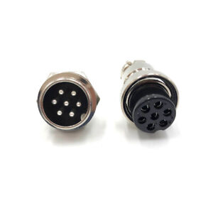 GX20 7pin Aviation Plug + Socket Cable Connector panel mount  Male Female